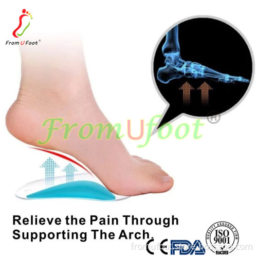 Footinsole ZRWE07 Arch Support Insoles Pu Gel Foot Massage Suede Insoles for Fallen Arches